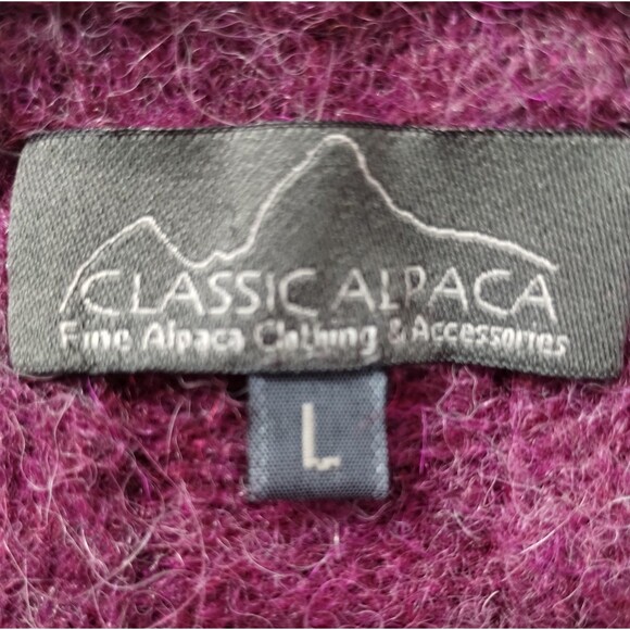 Alpaca Sweater Size S Plum Long Sleeve Hoodie Henley Old Money Classic Preppy - Picture 7 of 12